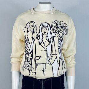 Zara Cream Sweatshirt with Graphic Design